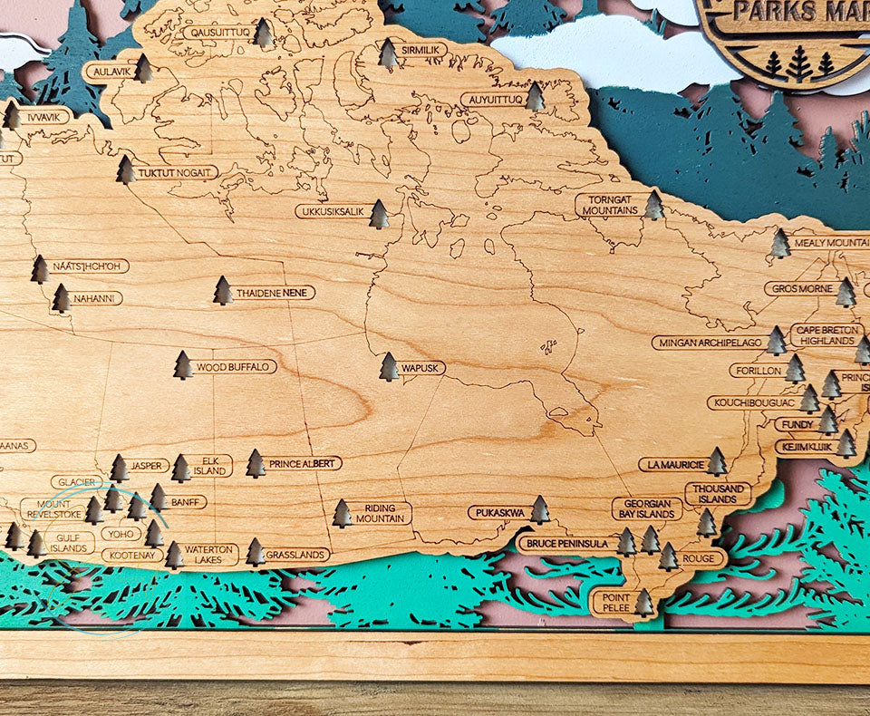 Canadian National Parks Map, Canada National Parks Map, CA Parks travel map, gift for hiker, anniversary gift, gift for outdoorsy man