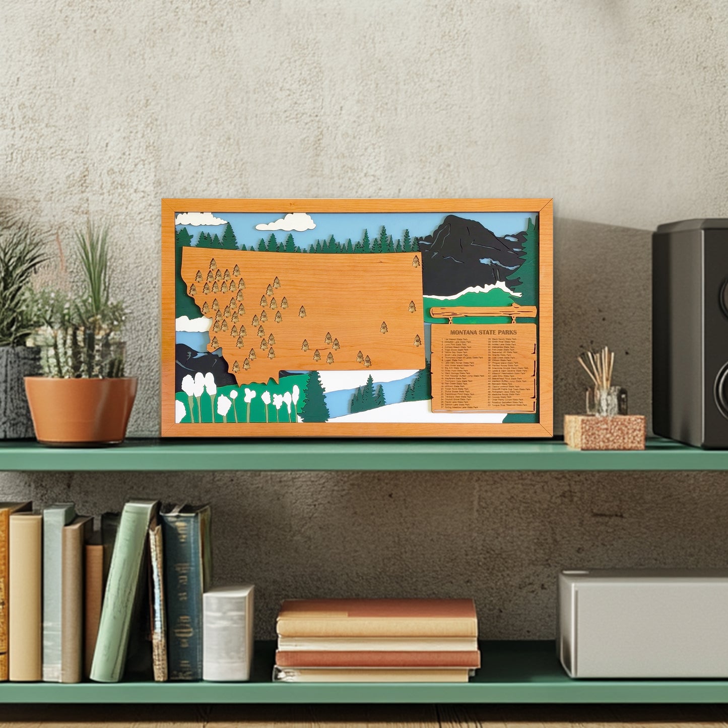 Montana State Parks Travel | Personalized Adventure Tracker | Retirement Gift |Montana State Park Map |Gift for Hiking Dad |Anniversary Gift