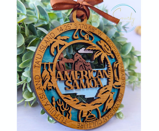 American Samoa national park ornament, American Samoa ornament, national park gifts, national park ornament, gift for hiker, Christmas gift