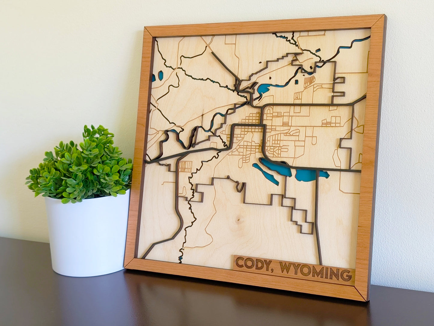 Cody City Map Wall Art | Detailed Downtown Streets | Layered Wood Map | Personalized Home Decor | Handcrafted 3D City Art | Yellowstone gift