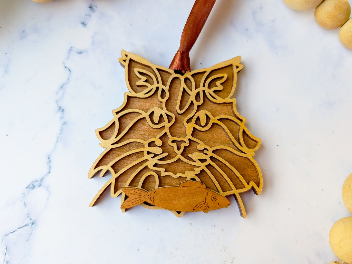 Domestic Longhaired Cat Ornament