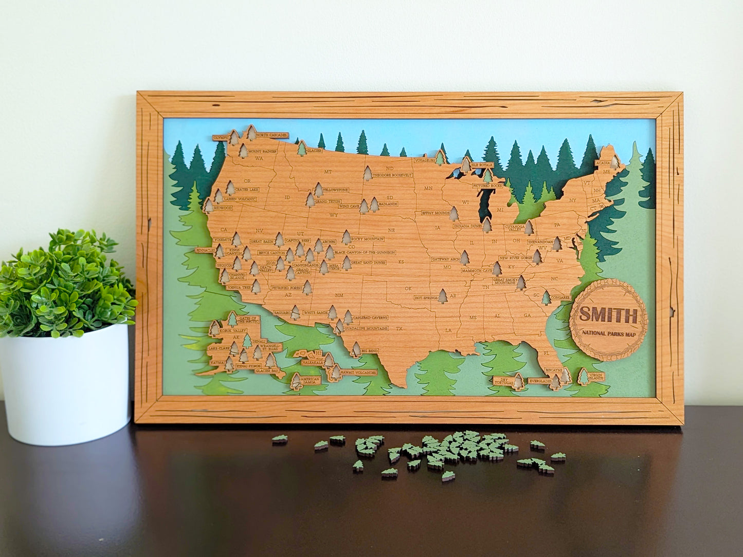NEW US National Parks Travel Map, National Parks Marker, US Travel Map,  family road trip tracker, travel home decor, gift for hiker