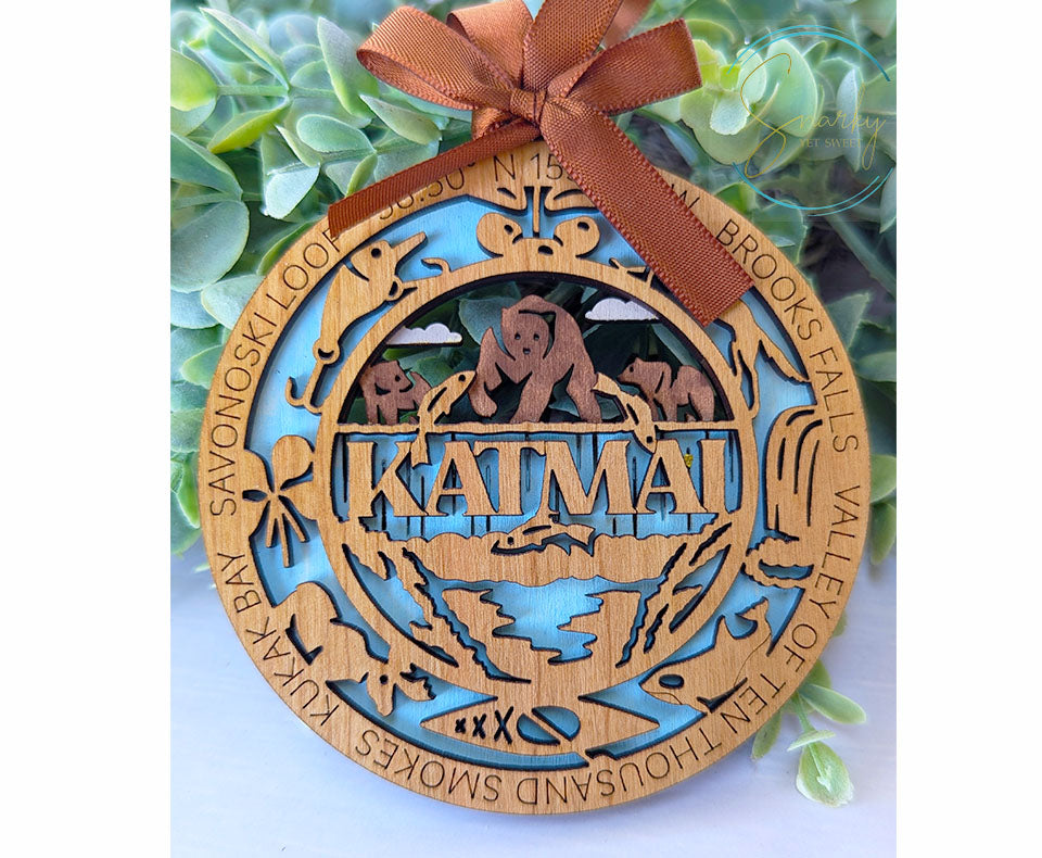 Katmai national park ornament, Katmai ornament, Katmai souvenir, national park gifts, national park ornament, gift for hiker, Christmas gift
