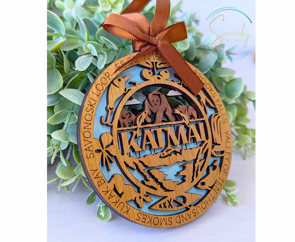 Katmai national park ornament, Katmai ornament, Katmai souvenir, national park gifts, national park ornament, gift for hiker, Christmas gift