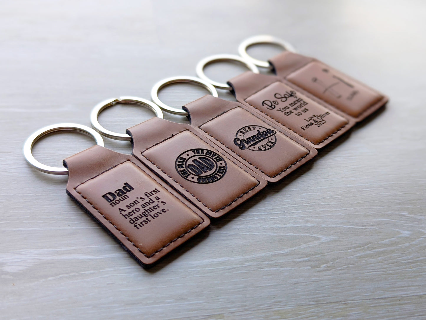 Personalized dad keychain leather, custom leather keychain, kids handwriting gift, kids drawing on things, custom fathers day gift, keychain
