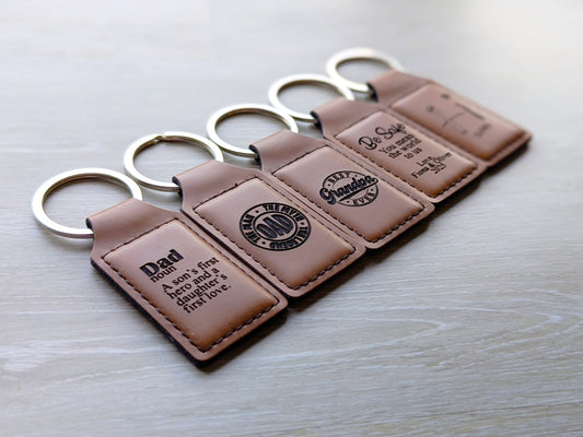 Personalized dad keychain leather, custom leather keychain, kids handwriting gift, kids drawing on things, custom fathers day gift, keychain