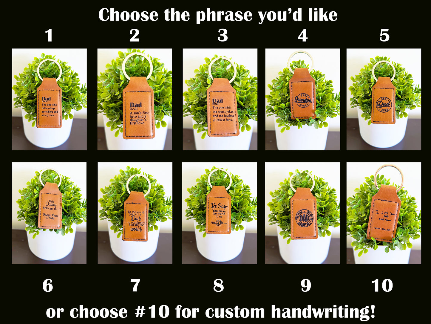 Personalized dad keychain leather, custom leather keychain, kids handwriting gift, kids drawing on things, custom fathers day gift, keychain