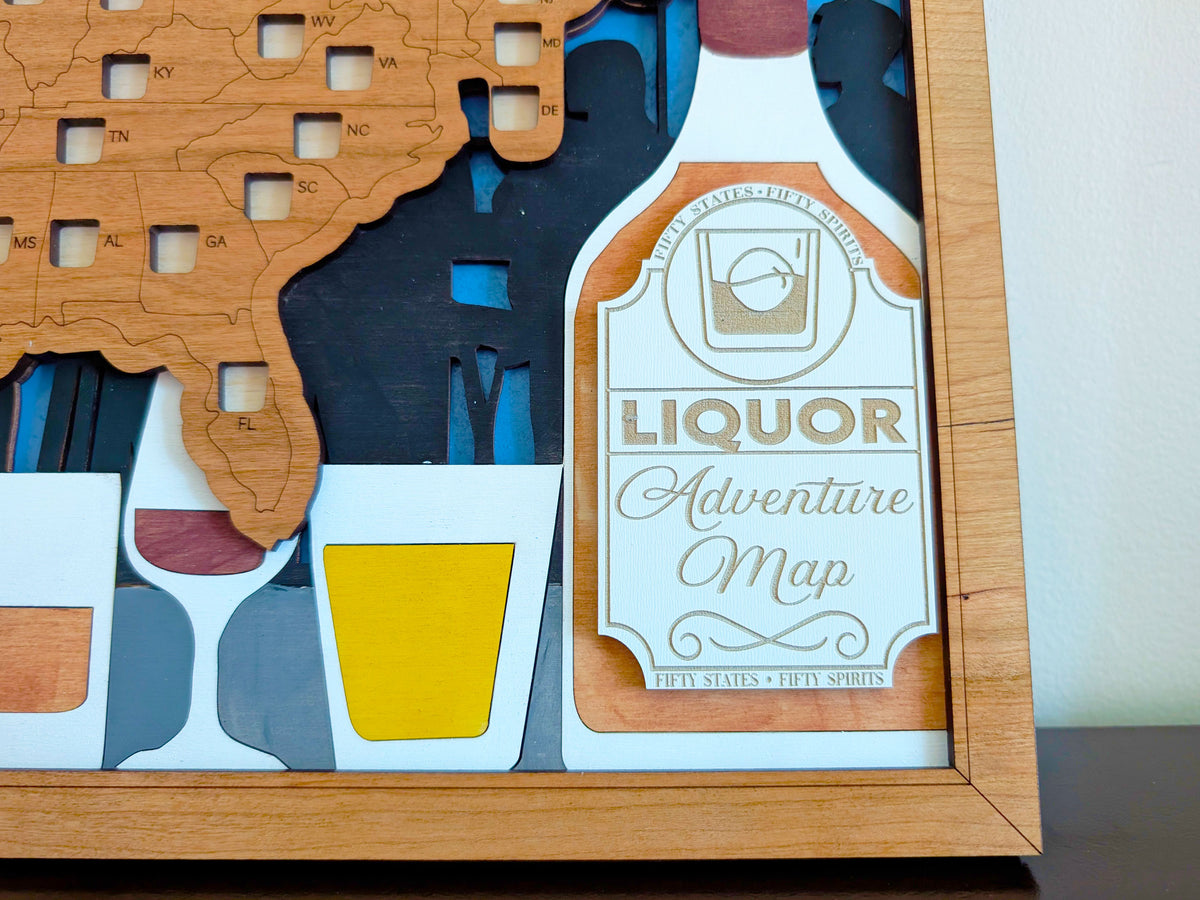 50 States of Liquor Adventure Map