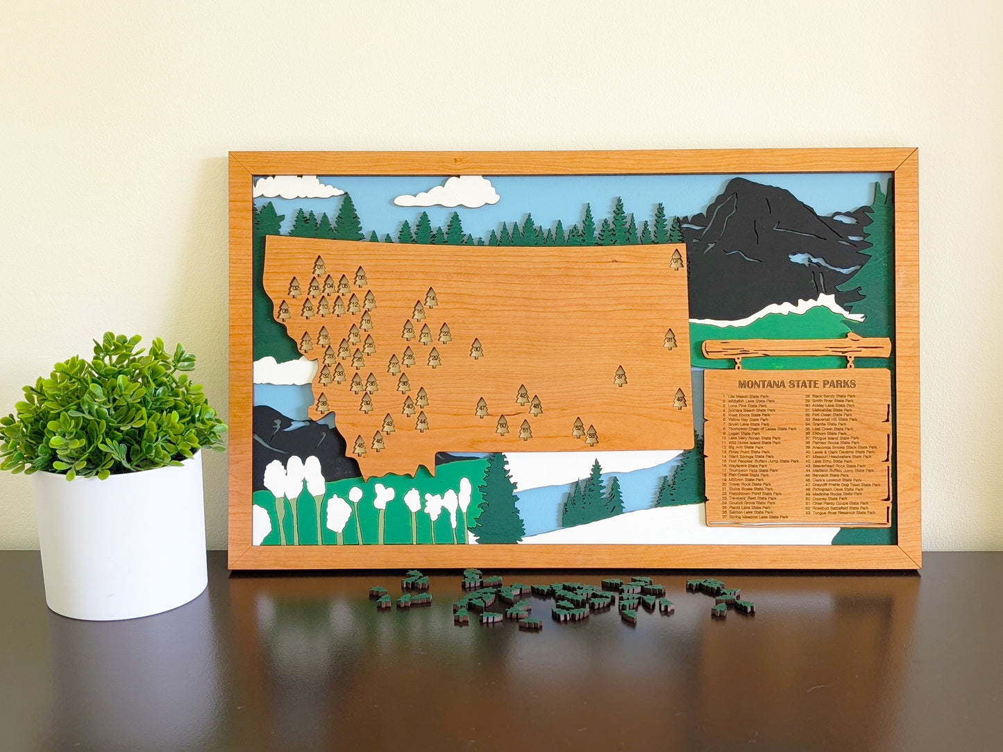 Montana State Parks Travel | Personalized Adventure Tracker | Retirement Gift |Montana State Park Map |Gift for Hiking Dad |Anniversary Gift