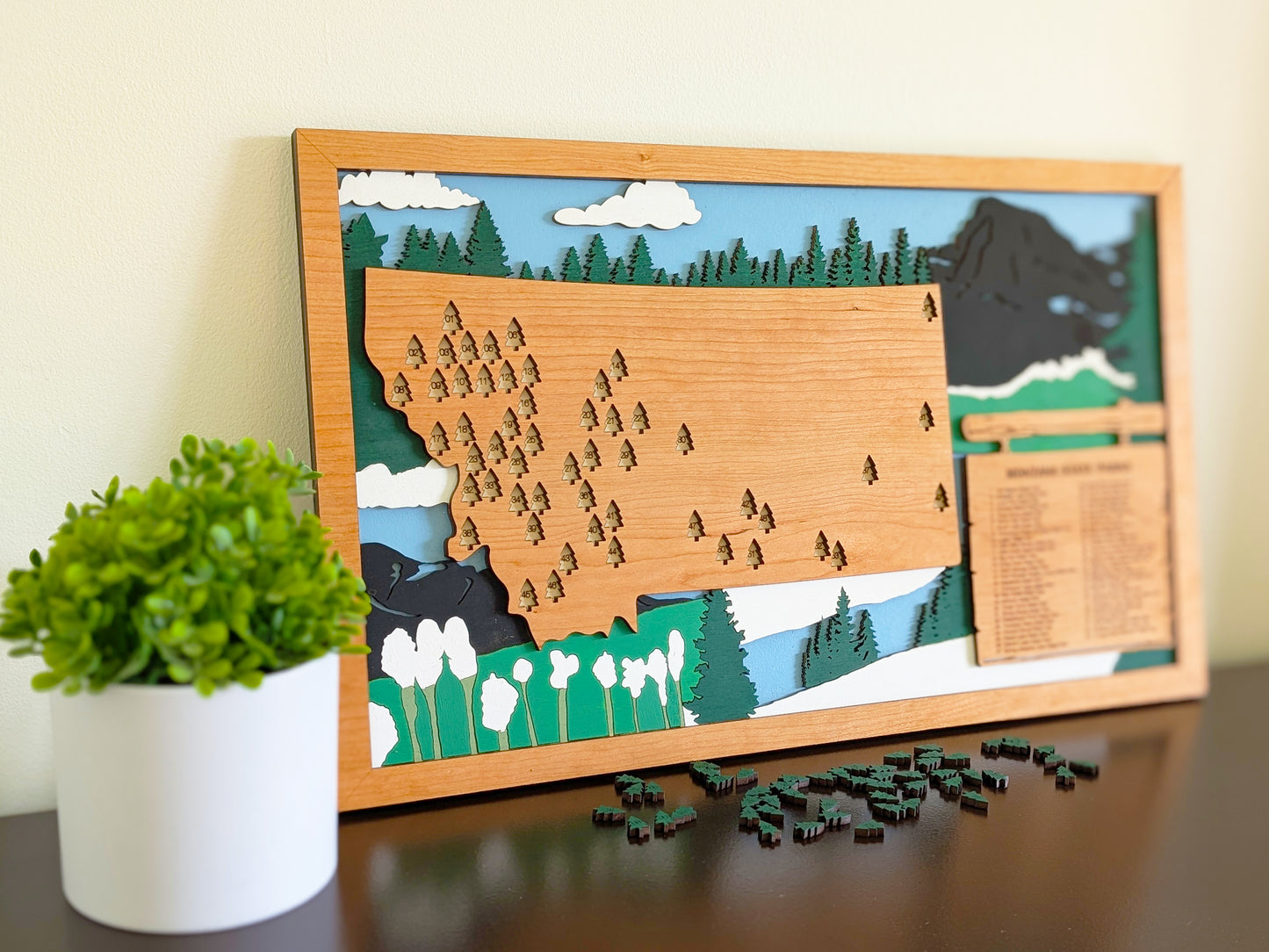 Montana State Parks Travel | Personalized Adventure Tracker | Retirement Gift |Montana State Park Map |Gift for Hiking Dad |Anniversary Gift