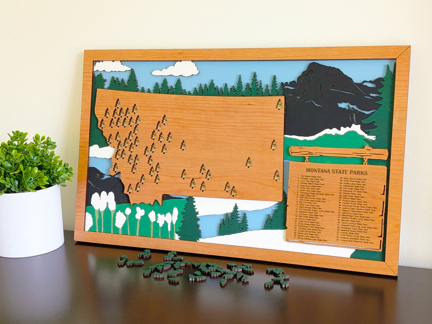Montana State Parks Travel | Personalized Adventure Tracker | Retirement Gift |Montana State Park Map |Gift for Hiking Dad |Anniversary Gift