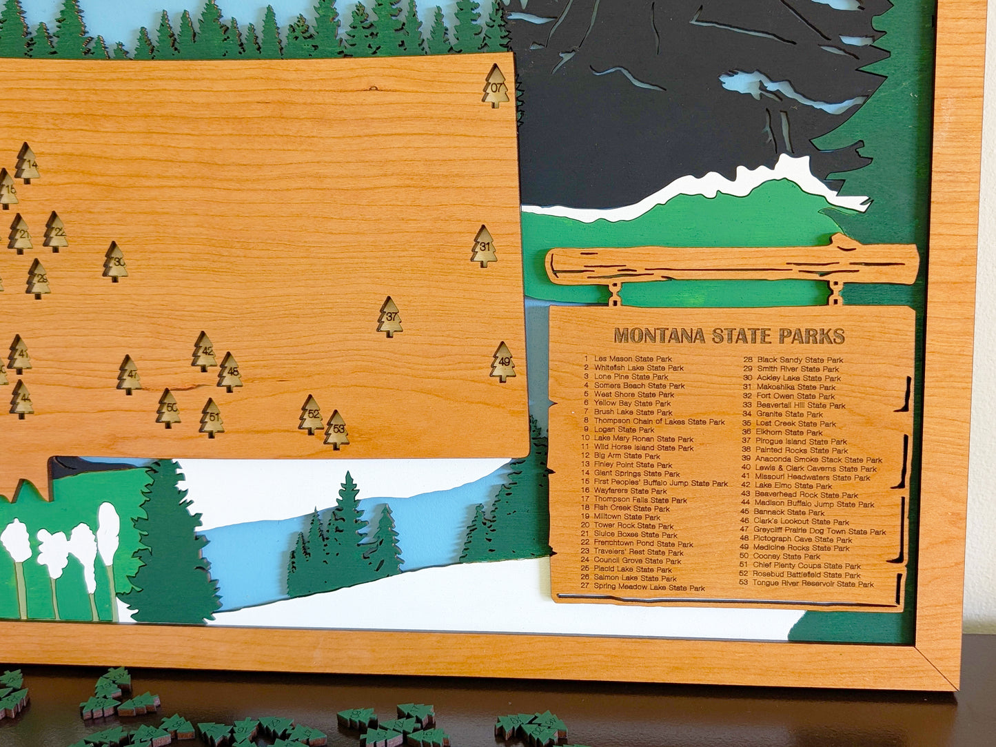 Montana State Parks Travel | Personalized Adventure Tracker | Retirement Gift |Montana State Park Map |Gift for Hiking Dad |Anniversary Gift