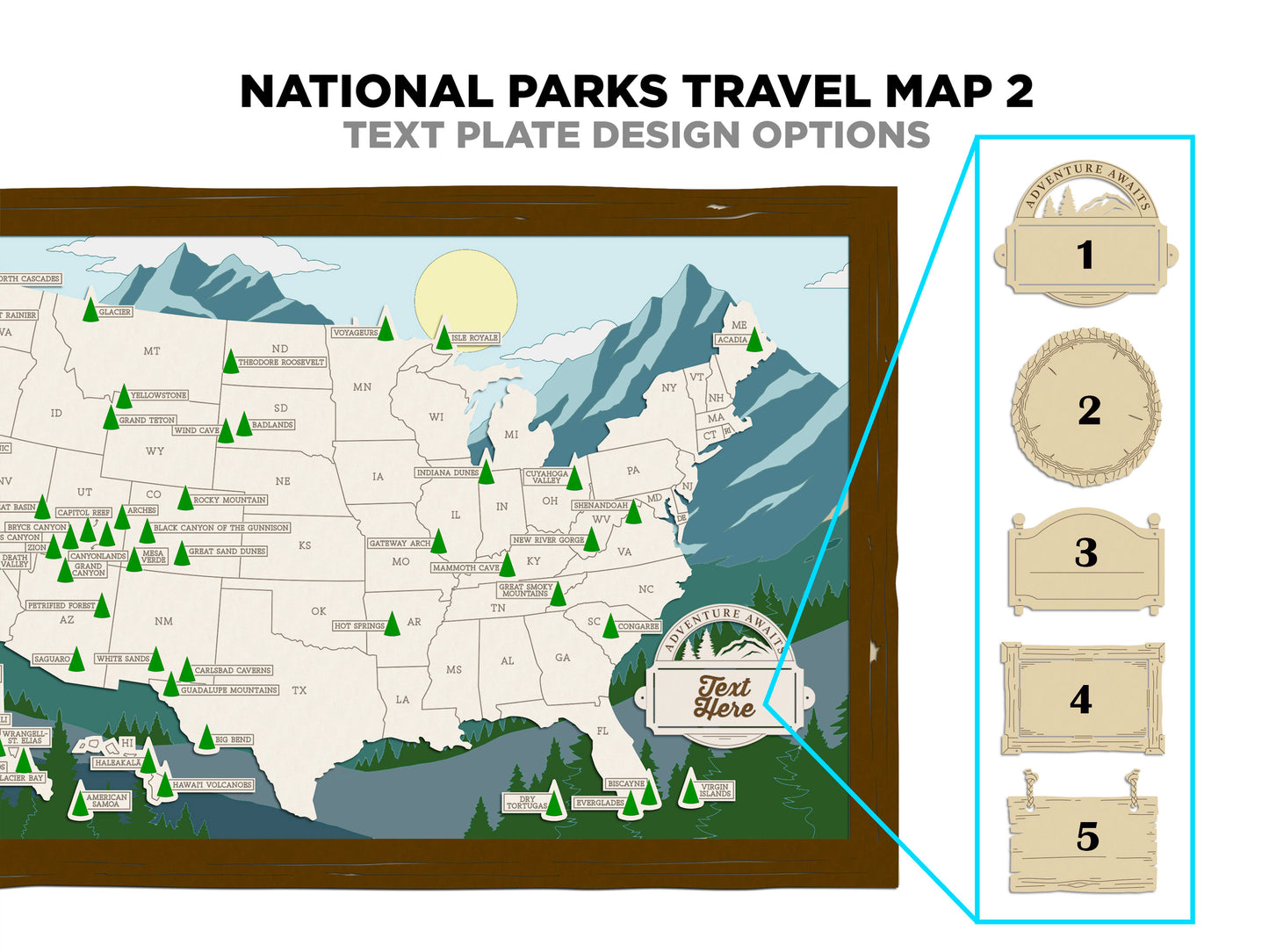 NEW US National Parks Travel Map, National Parks Marker, US Travel Map,  family road trip tracker, travel home decor, gift for hiker