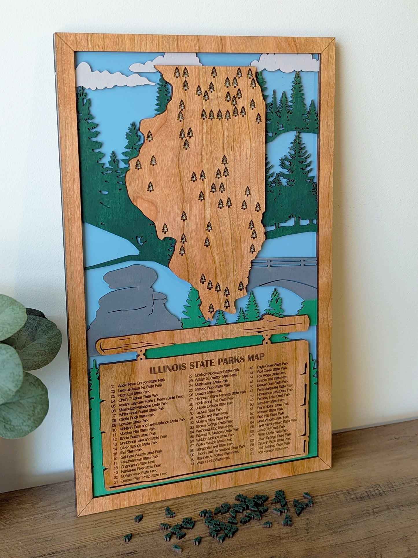 Illinois State Parks Travel Map, State Parks Marker, US Travel Map, family road trip tracker, travel home decor, gift for hiker, retirement (Copy)