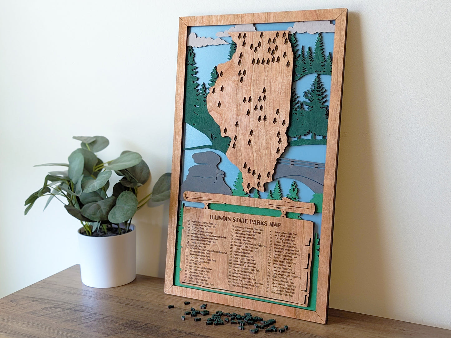 Illinois State Parks Travel Map, State Parks Marker, US Travel Map, family road trip tracker, travel home decor, gift for hiker, retirement (Copy)