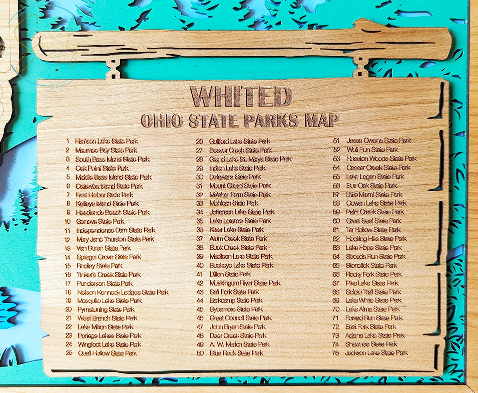 Ohio State Parks Tracker Map | Ohio State Park Map | Family Travel Tracker | Housewarming Gift for Ohio | Ohio Travel Gifts