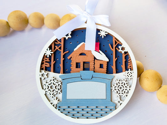 Welcome Winter Cabin Ornament