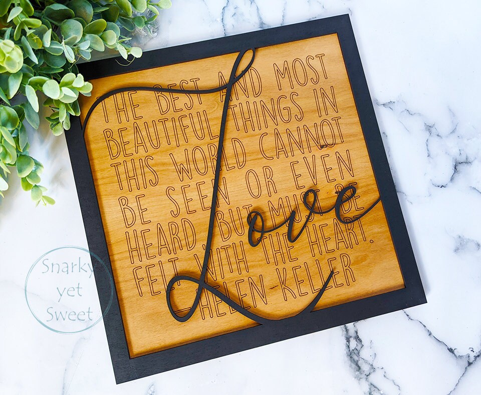 Love Layered Wood Engraved Sign, Housewarming Gift, Home Decor