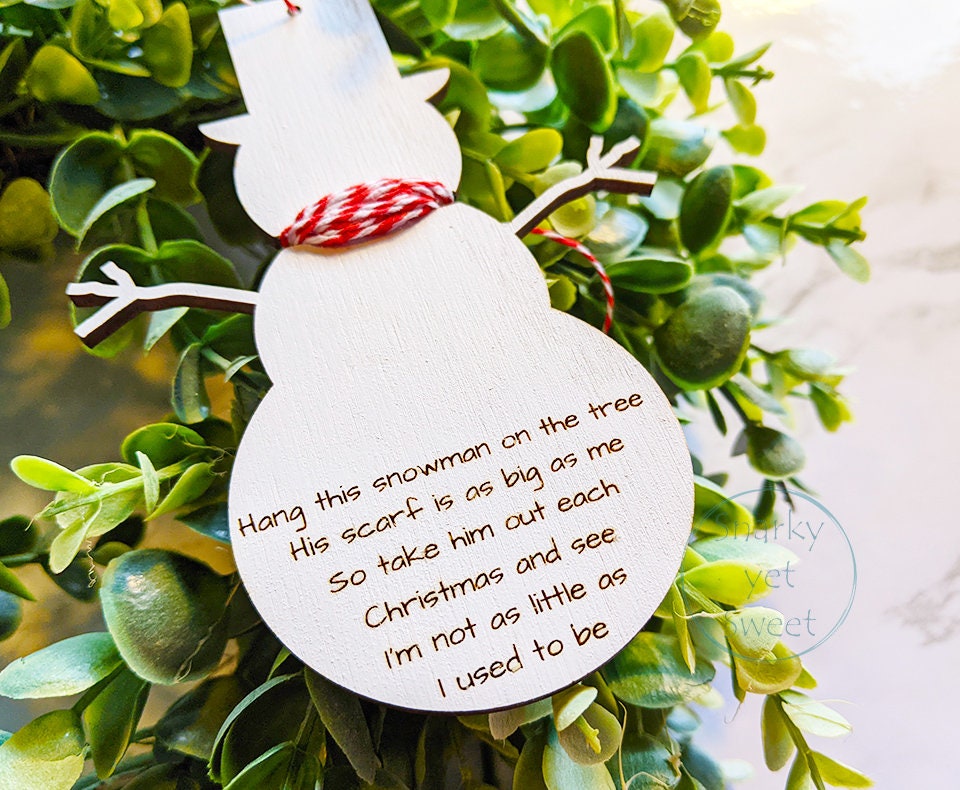 Snowman ornament, kids growth ruler, kids ornaments personalized, Christmas ornament, gift for grandma, gift from teacher
