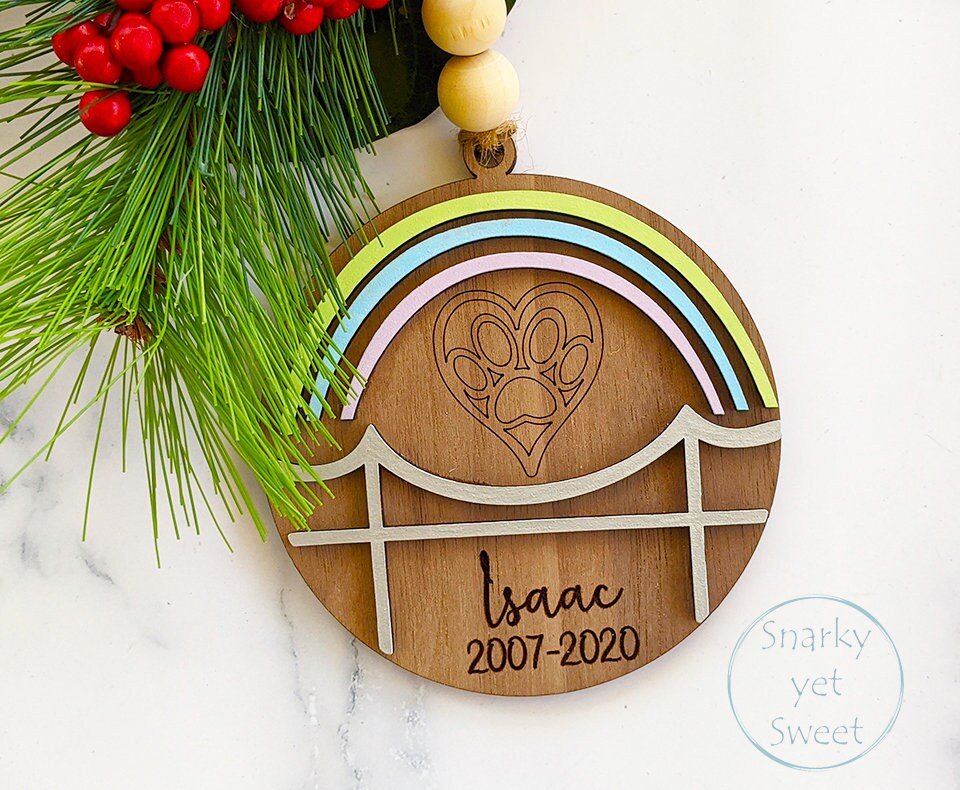 Pet memorial ornament, pet memorial gift, pet rainbow bridge gift, pet ornament personalized, pet ornament Christmas, Christmas decor
