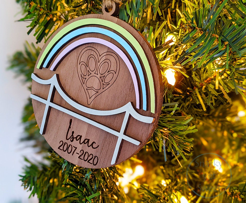 Pet memorial ornament, pet memorial gift, pet rainbow bridge gift, pet ornament personalized, pet ornament Christmas, Christmas decor
