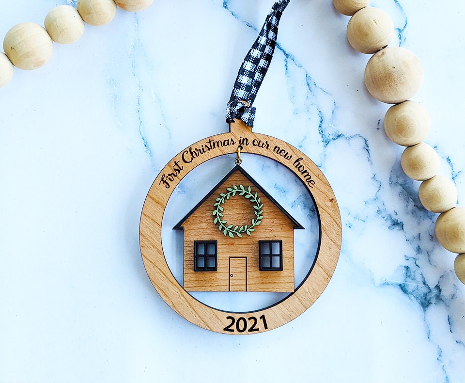 New home ornament, new home Christmas ornament, new home gift, housewarming gift, gift for friend, unique gift, realtor gift, closing gift