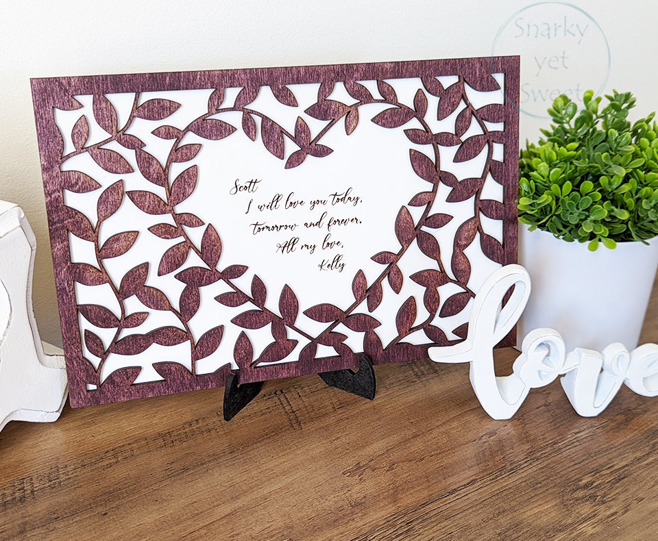 Customized love letter, Valentines love letter, love wood sign, anniversary gift for her, wedding gift for wife, unique Valentines gift