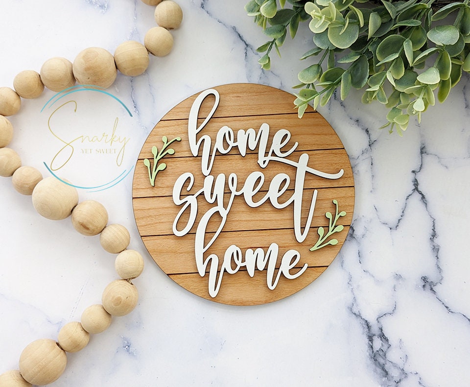 Home sweet home sign, home sweet home tiered tray decor, mini signs decor, farmhouse decor, gifts for her, decor for wall shelf