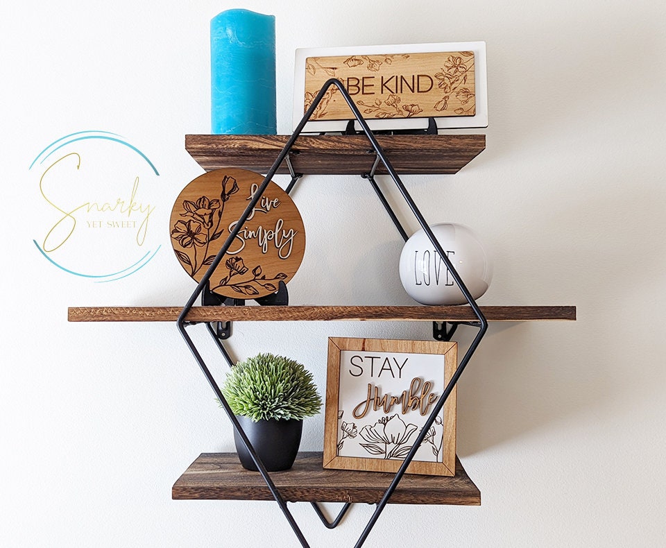 Mini motivational sign, be kind sign, stay humble sign, live simply sign, mini signs decor, farmhouse decor, decor for wall shelf