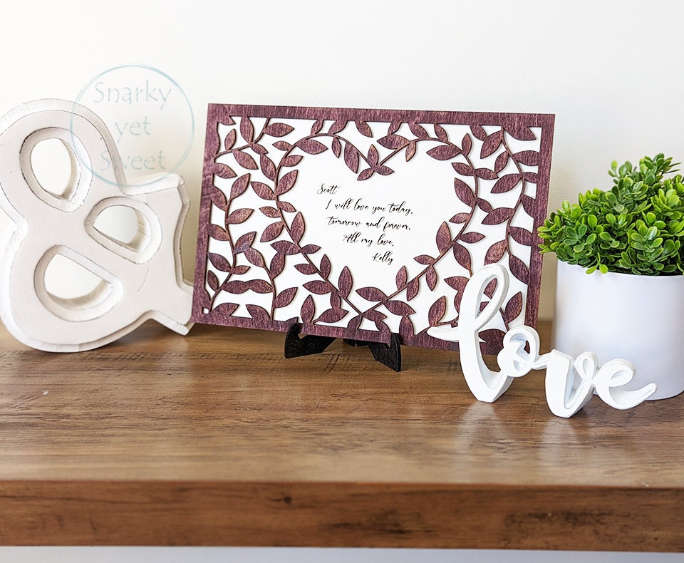 Customized love letter, Valentines love letter, love wood sign, anniversary gift for her, wedding gift for wife, unique Valentines gift