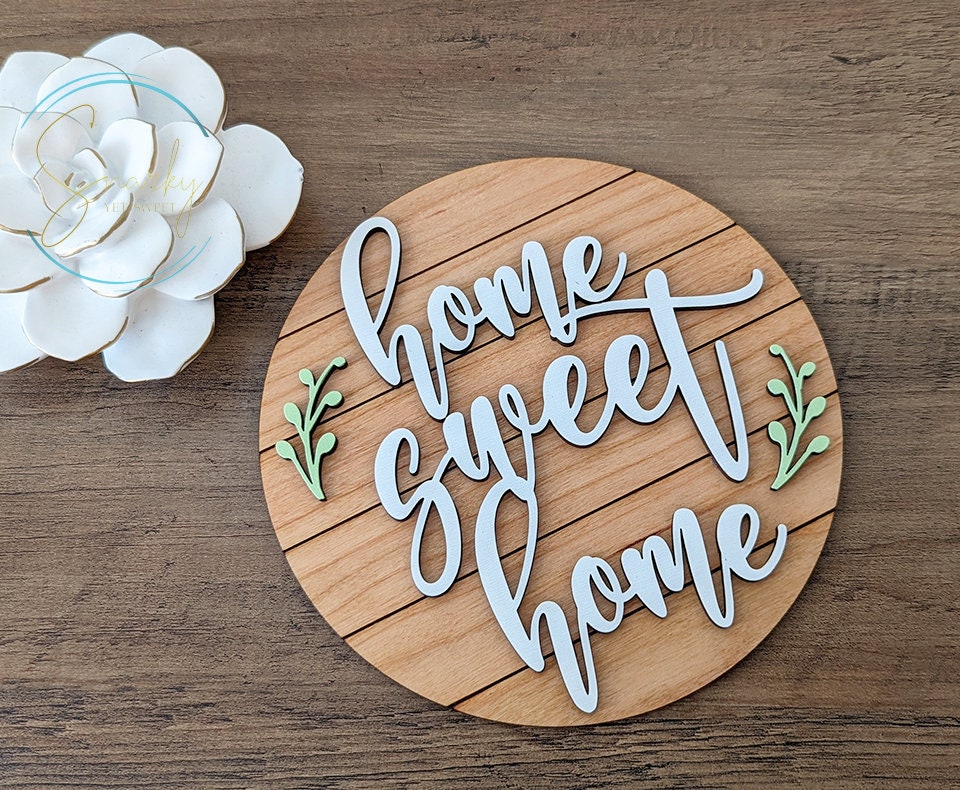 Home sweet home sign, home sweet home tiered tray decor, mini signs decor, farmhouse decor, gifts for her, decor for wall shelf