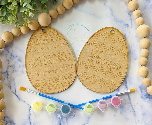 Kids Easter Eggs DIY kit, eggs coloring kit, laser engraved wood eggs, Easter decor, Easter basket filler, Easter basket gift