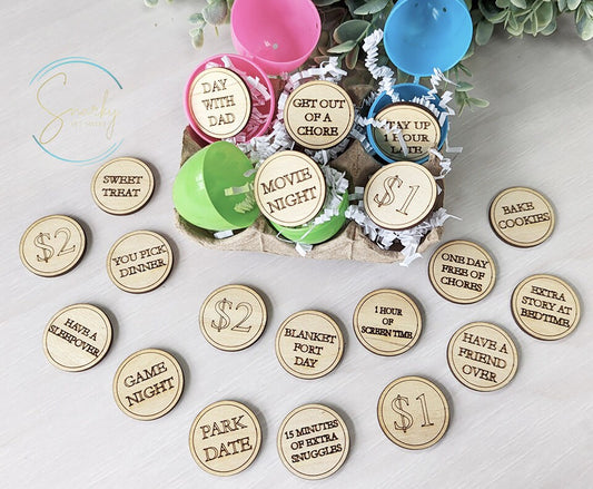 Easter egg tokens for kids, Easter egg fillers for kids, Easter egg filler coins, kids reward tokens, Easter basket gift, gift for kids