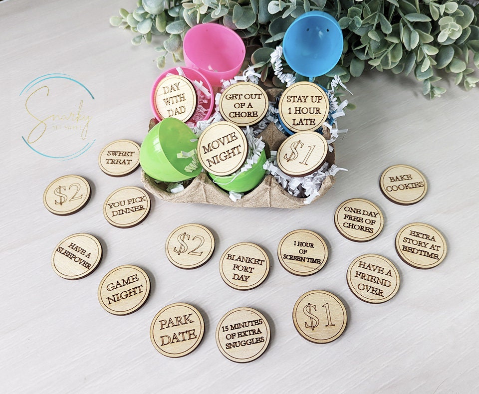 Easter egg tokens for kids, Easter egg fillers for kids, Easter egg filler coins, kids reward tokens, Easter basket gift, gift for kids