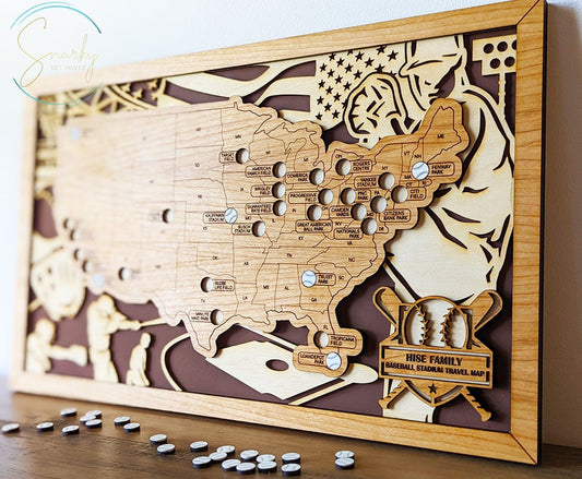 MLB stadium map, pro baseball stadium tracker, MLB stadium travel map