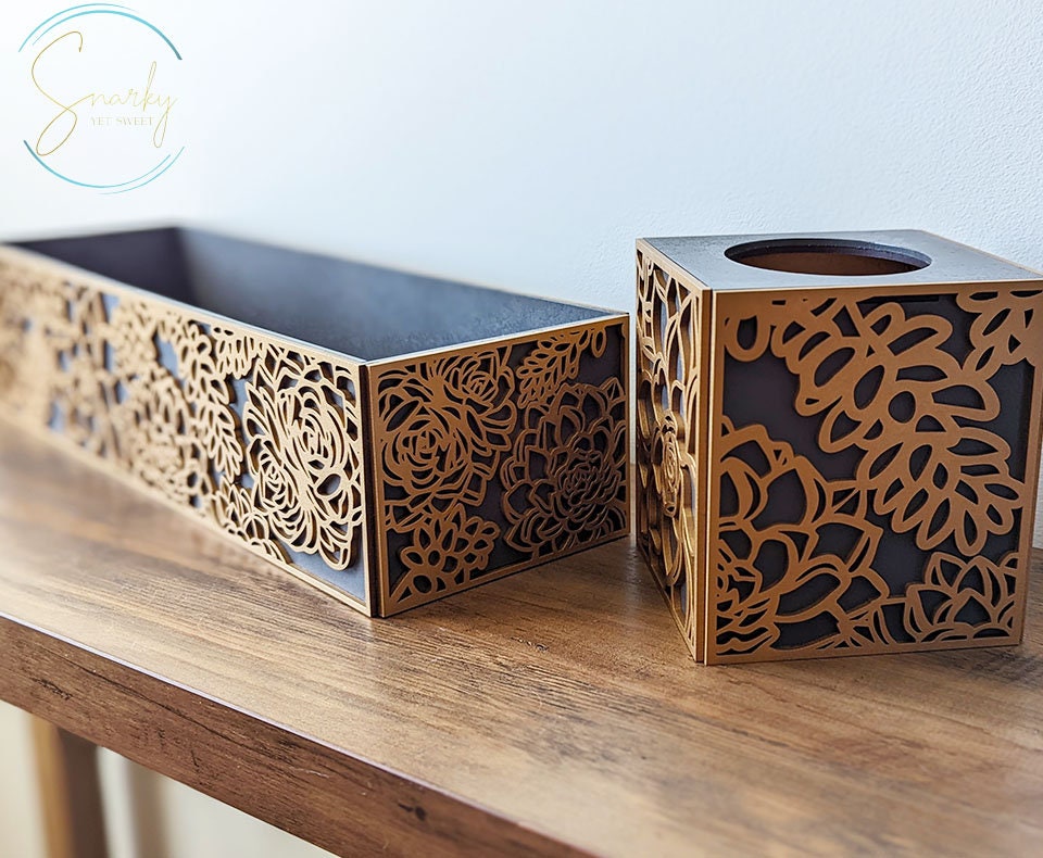 Tissue Box Cover, bathroom toilet storage, Bathroom Decor, tissue box, bathroom storage over toilet, floral box wood, gift for women