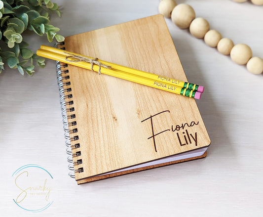 Wood Engraved Lined Journal