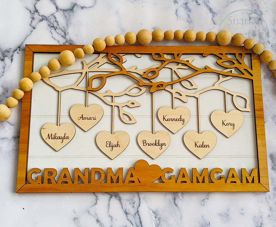 Kid & Grandkid Hanging Hearts