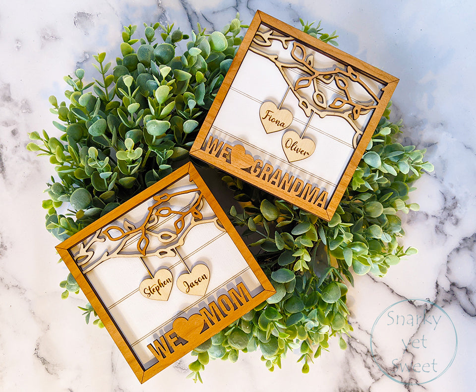 Kid & Grandkid Hanging Hearts