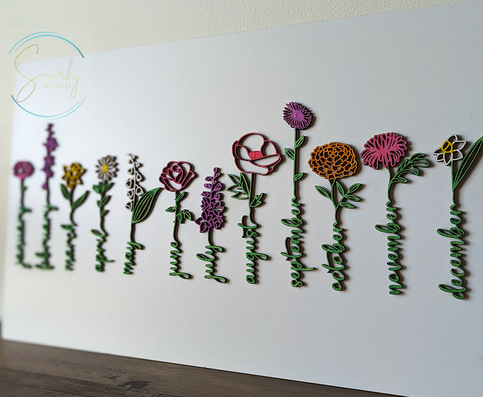 Birth month flower sign, Grandma's garden sign, mom garden sign, grandkid name sign, Mother's Day gift