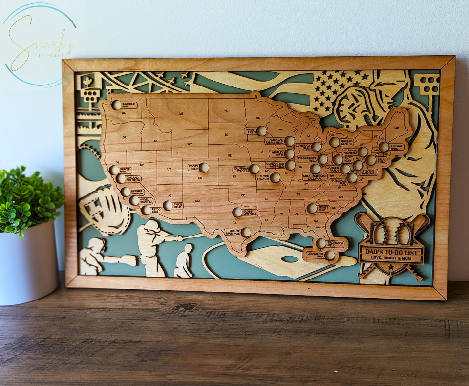 MLB stadium map, pro baseball stadium tracker, MLB stadium travel map