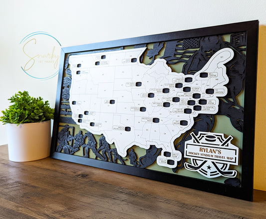 Hockey Arena Map | NHL Stadium Map | NHL Arena Tracker | Bucket List Gifts for Hockey Fans