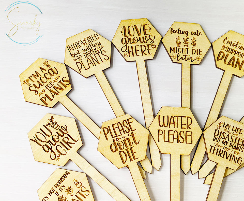 Funny Plant stakes, funny plant markers, snarky plant marker, garden markers, plant marker set, garden decor, gift for garden lover