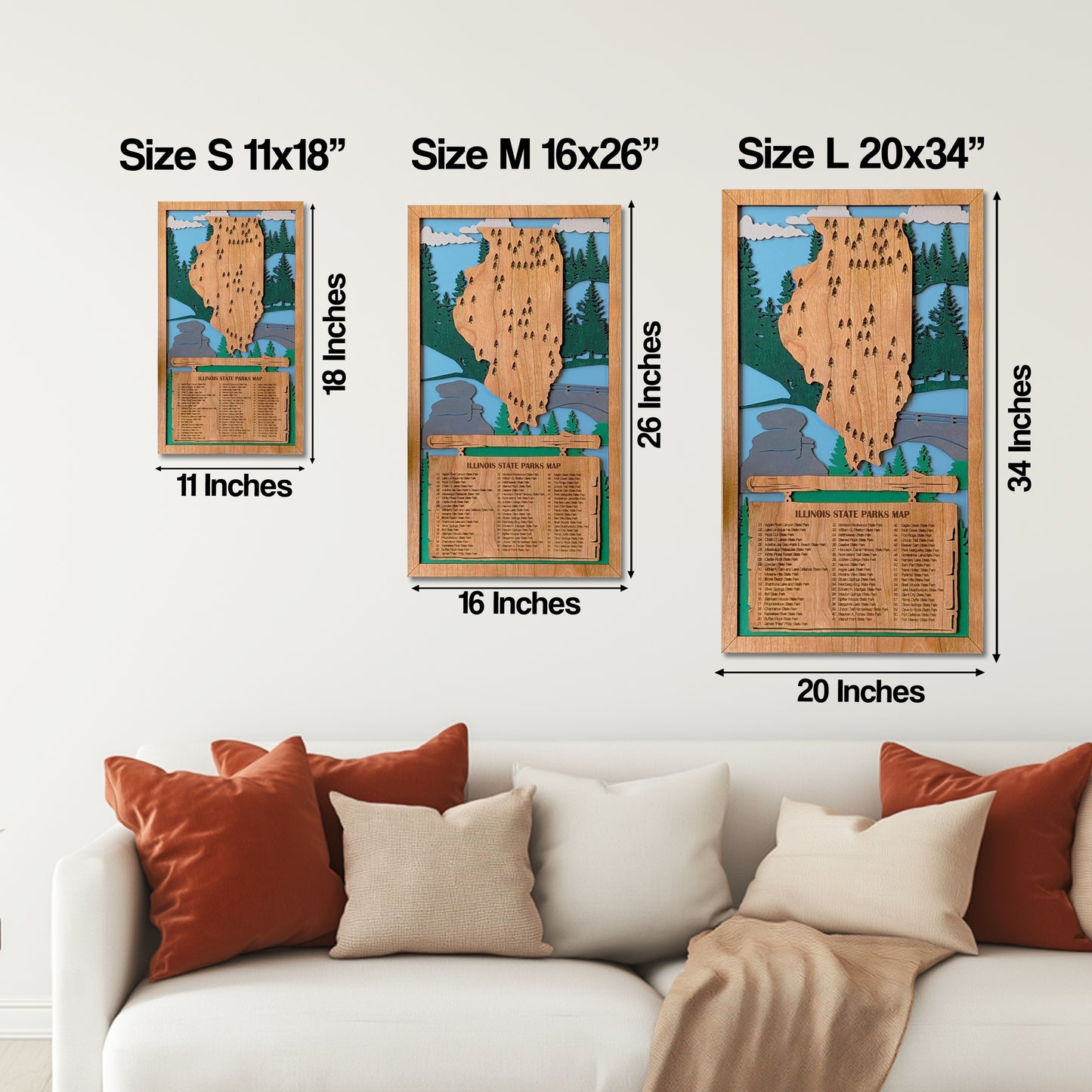 Illinois State Parks Travel Map, State Parks Marker, US Travel Map, family road trip tracker, travel home decor, gift for hiker, retirement (Copy)