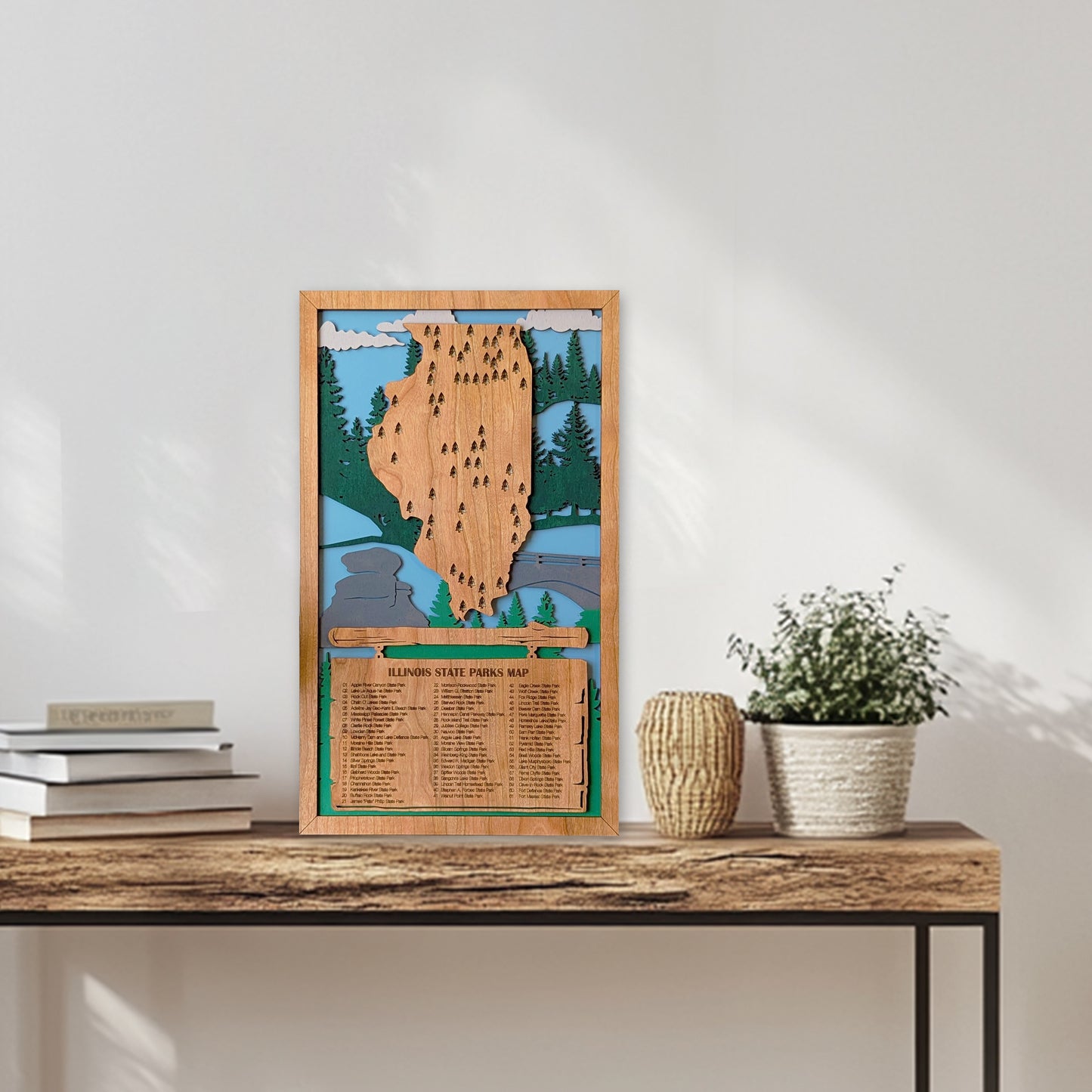 Illinois State Parks Travel Map, State Parks Marker, US Travel Map, family road trip tracker, travel home decor, gift for hiker, retirement (Copy)