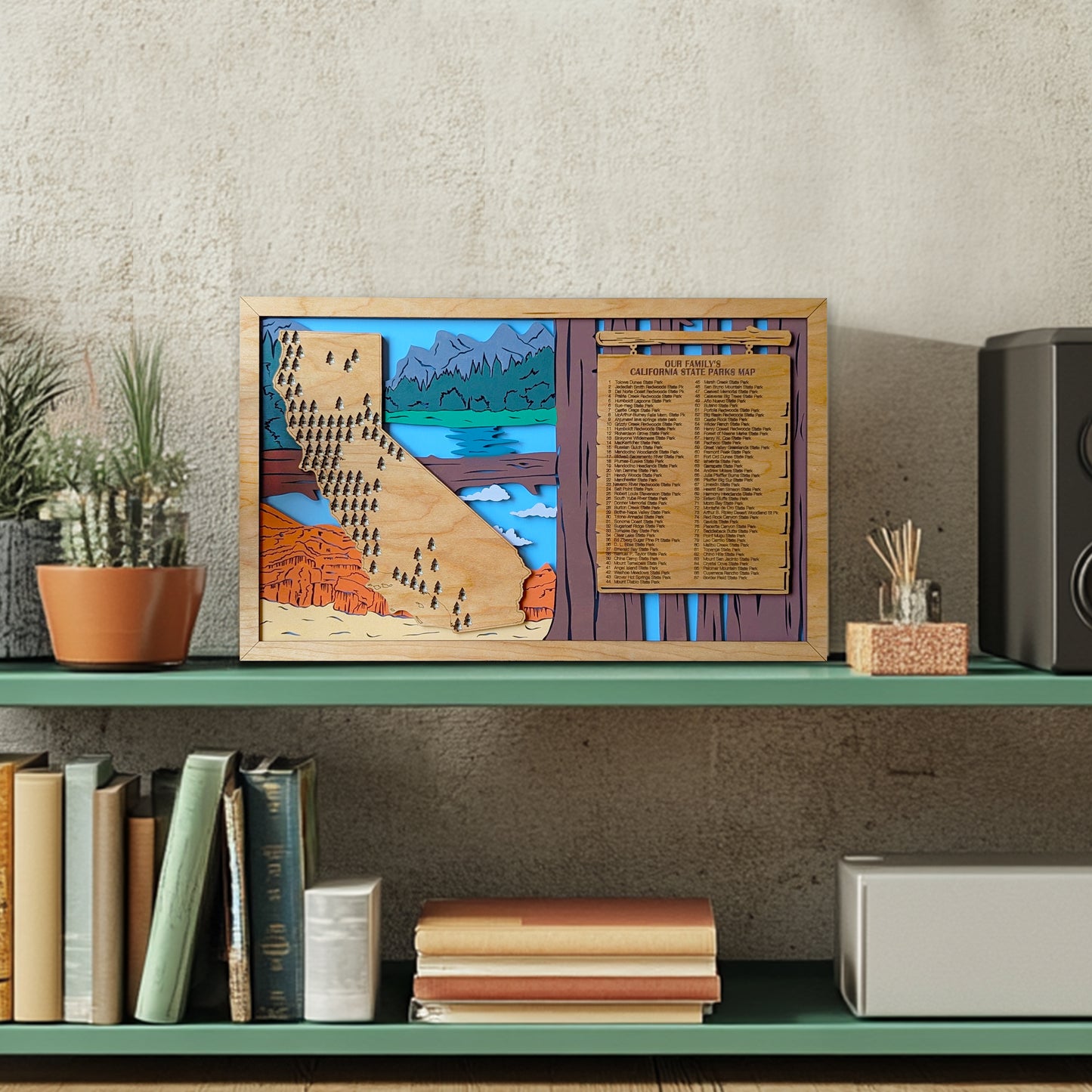 California State Park Map, State Parks Marker, US Travel Map, family road trip tracker, California state map poster, California map