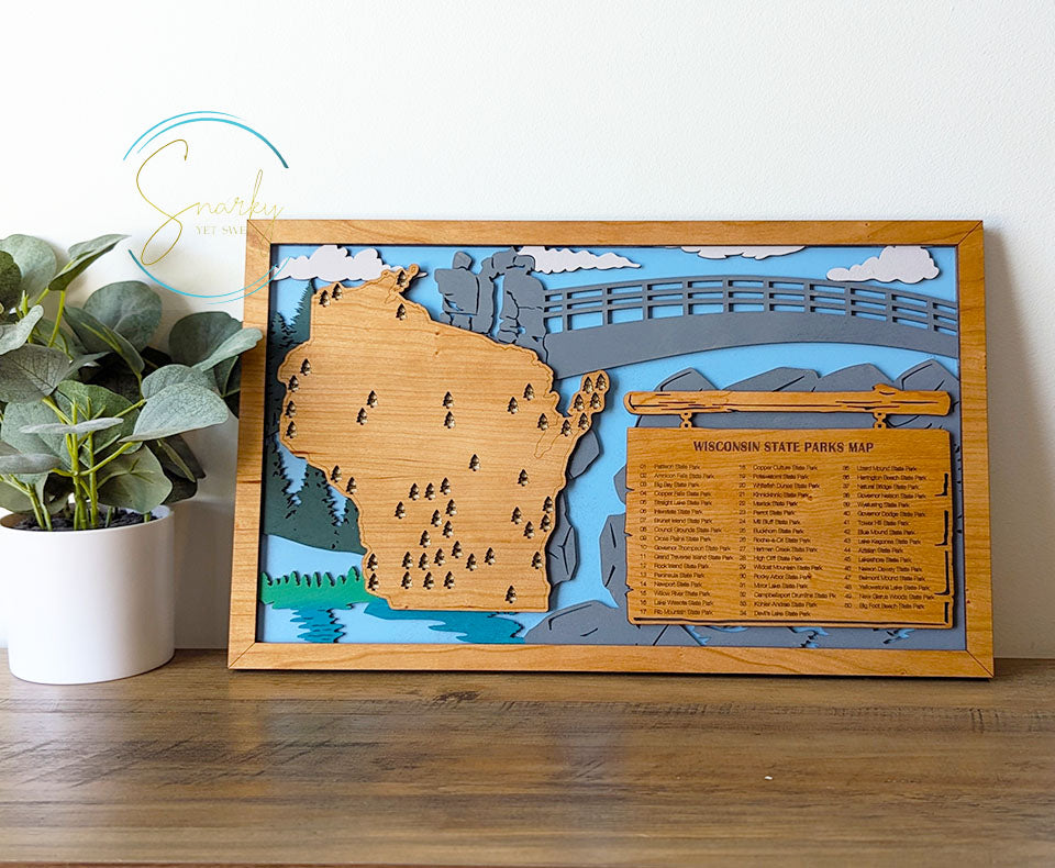Wisconsin State Parks Travel Map, State Parks Marker, US Travel Map, family road trip tracker, travel home decor, gift for hiker, retirement