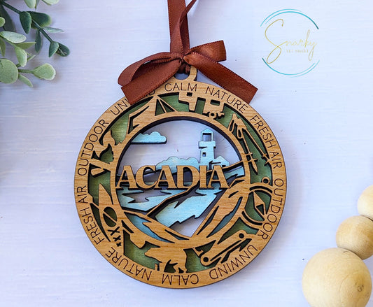 Acadia national park ornament, Acadia ornament, Acadia souvenir, national park gifts, national park ornament, gift for hiker, Christmas gift