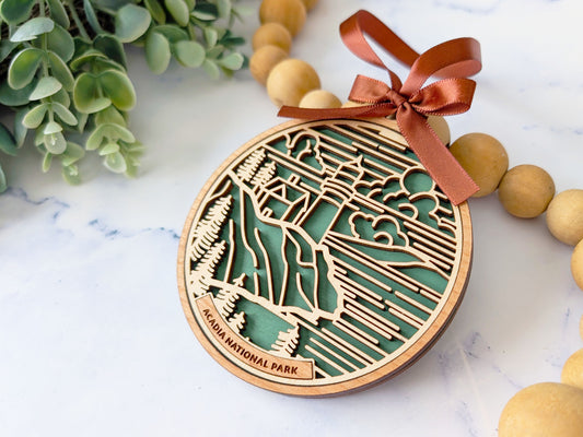 Acadia national park ornament, Acadia ornament, Acadia souvenir, national park gifts, national park ornament, gift for hiker, Christmas gift