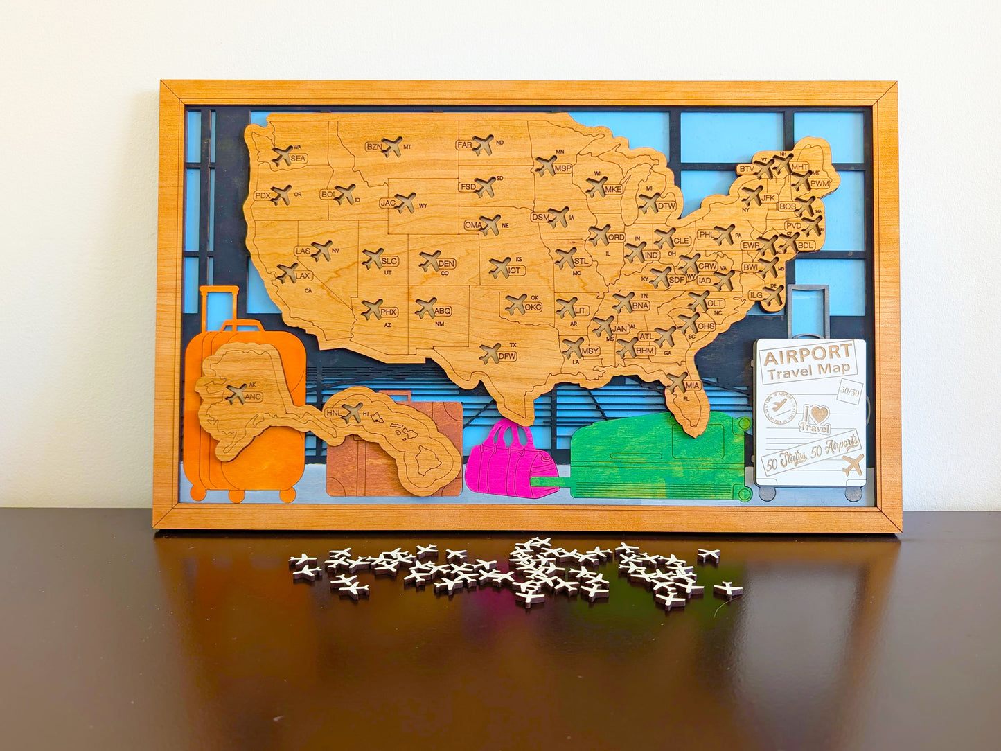 50 States Airport Travel Map